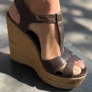 Aldo Brown Wedge Platform Shoe: Size 40
